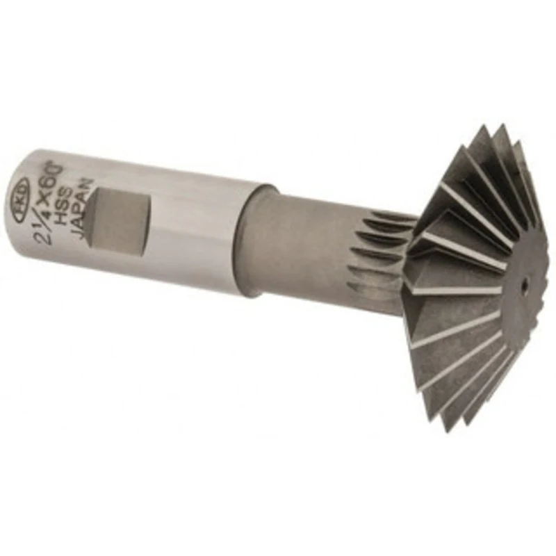 Value Collection 2-1/4 2-1/4 Cut Diam, 3/4 Cut Width, 7/8 Shank, High Speed Steel Double-Angle Cutter Uncoated, 4-5/3...